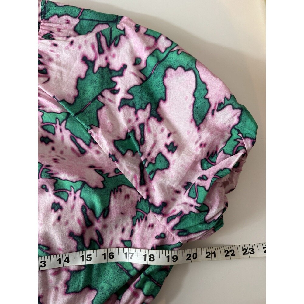 Chelsea 28 Womens XL Dress Pink Green Organic Cotton Resort Summer Casual Travel - Picture 7 of 11